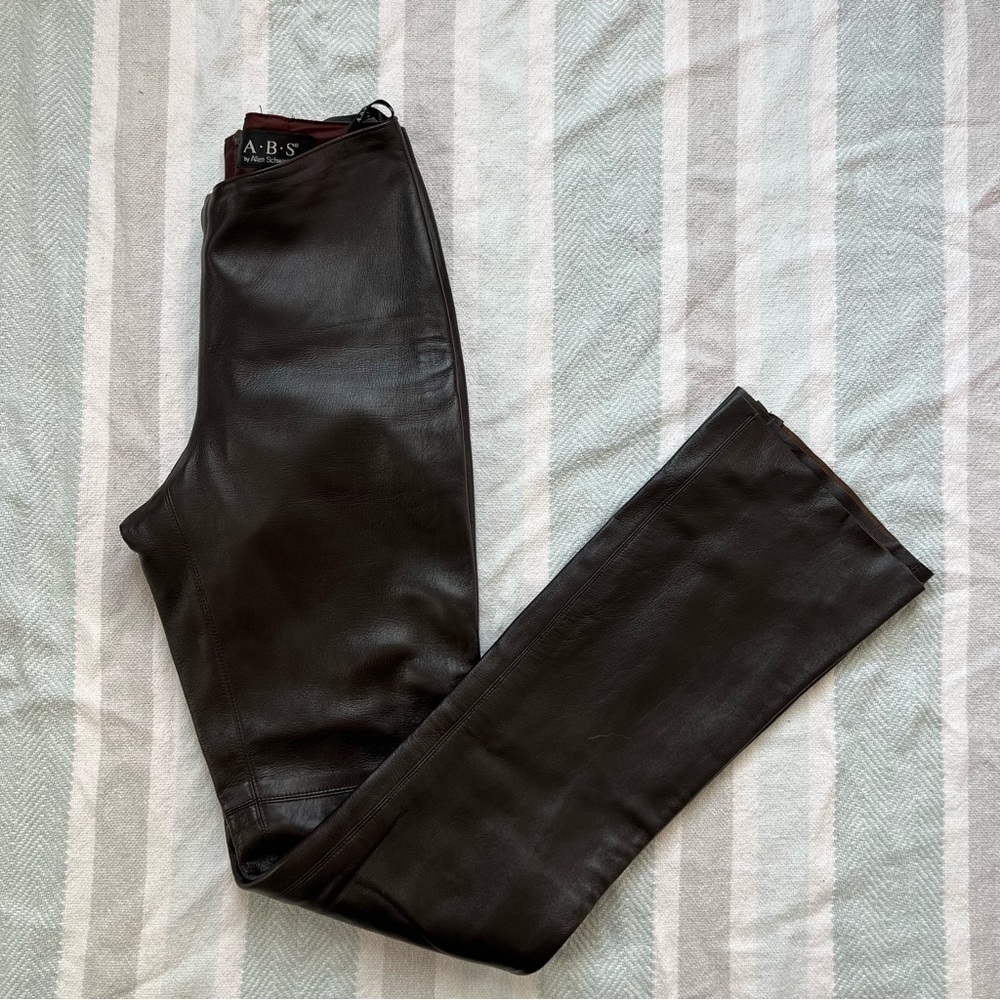 A. B. S. Allen Schwartz brown genuine leather pants size 4